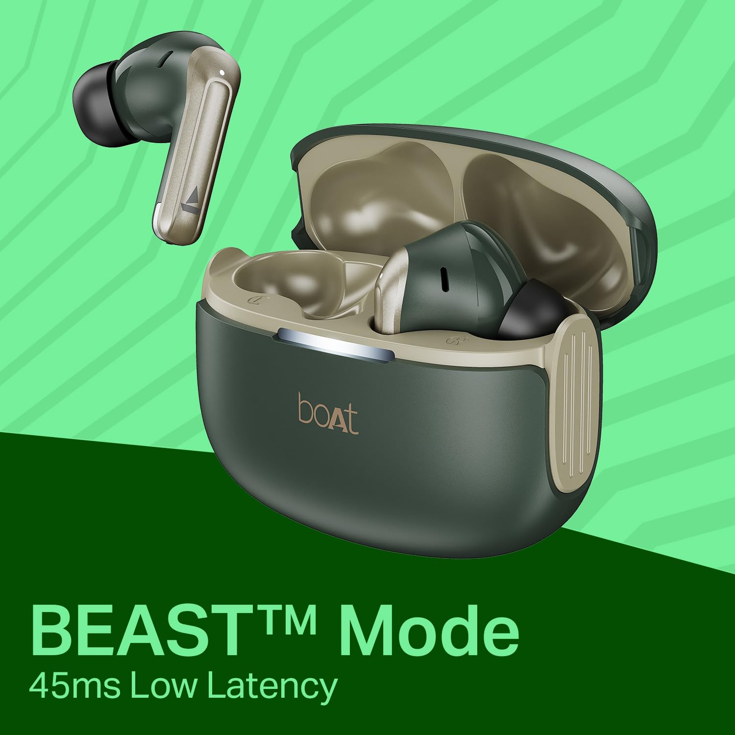 Boat Airdopes 219, 4Mics ENx, 40H Battery, Best in Segment for Calling, Stream Ad Free Music via App Support, Bluetooth Earbuds, TWS Ear Buds Wireless Earphones with mic (Forest Sage) - Image 2