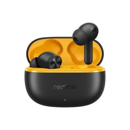 realme Buds T200 Lite Bluetooth in Ear Earbuds,4 Mic, AI ENC for Calls,48 Hours Total Playback with Fast Charging and Low Latency Gaming TWS,Google Fast Pair, with mic (Volt Black)