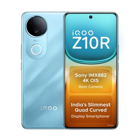 iQOO Z10R 5G (Aquamarine, 12GB RAM, 256GB Storage) | 32MP 4K Selfie Camera | Quad-Curved AMOLED Display | Dimensity 7400 Processor with 750K+ AnTuTu Score, (Remastered)