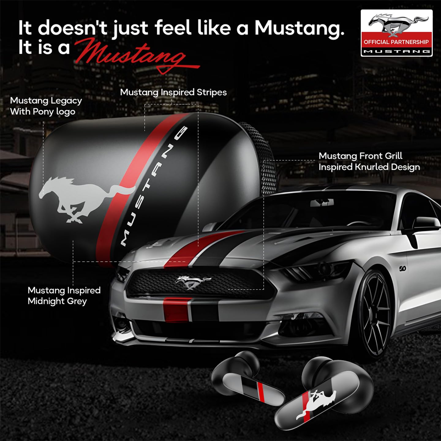GOBOULT Mustang Dyno Earbuds with 60H Playtime, App Support, Dual Pairing, 4 Mics ENC, 45ms Low Latency, 13mm Drivers, Touch Controls, Made in India, IPX5 Ear Buds Wireless (Dyno Silver | Blue | Green | Silver | Yellow) - Image 8