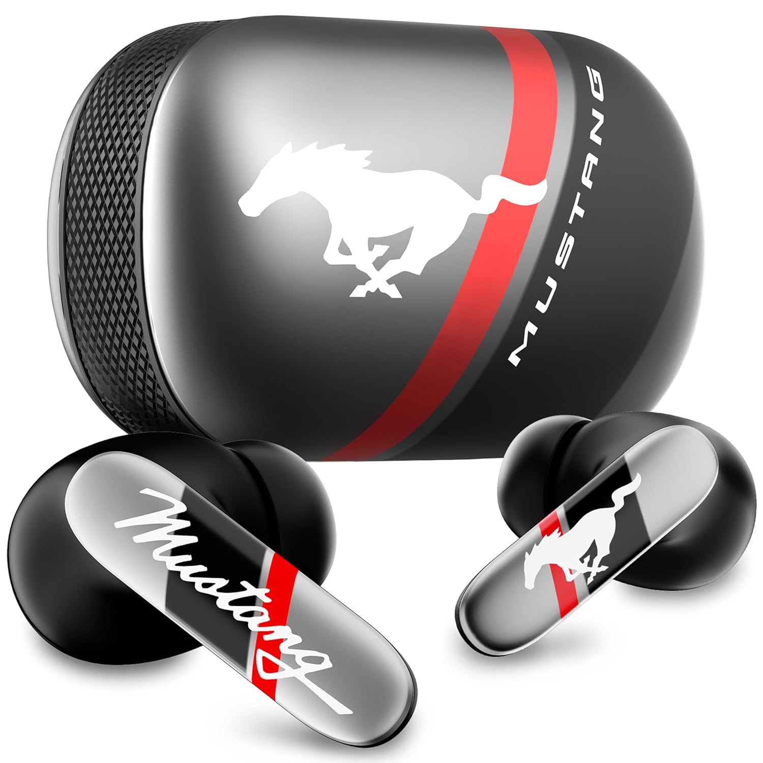 GOBOULT Mustang Dyno Earbuds with 60H Playtime, App Support, Dual Pairing, 4 Mics ENC, 45ms Low Latency, 13mm Drivers, Touch Controls, Made in India, IPX5 Ear Buds Wireless (Dyno Silver | Blue | Green | Silver | Yellow)
