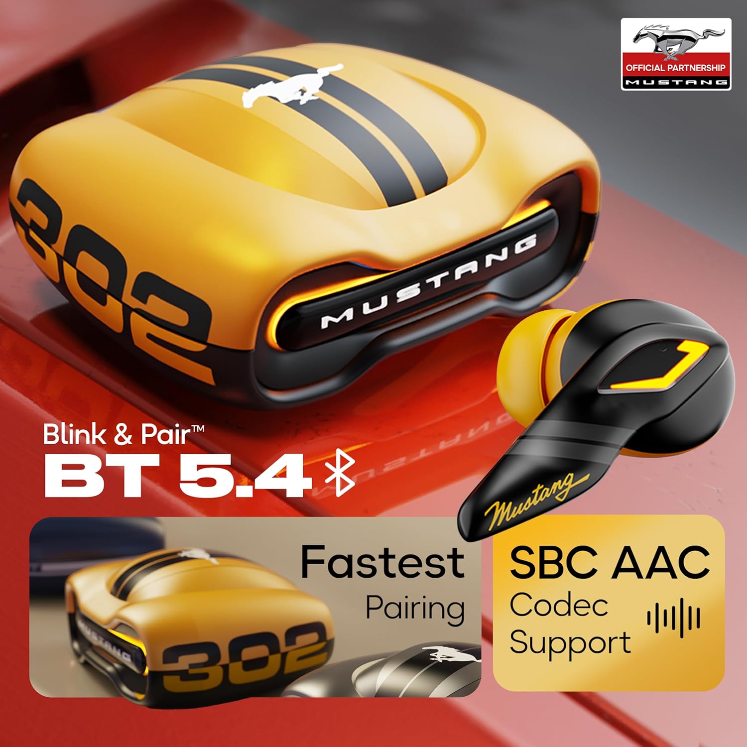 GOBOULT Mustang Dyno Earbuds with 60H Playtime, App Support, Dual Pairing, 4 Mics ENC, 45ms Low Latency, 13mm Drivers, Touch Controls, Made in India, IPX5 Ear Buds Wireless (Dyno Silver | Blue | Green | Silver | Yellow) - Image 14