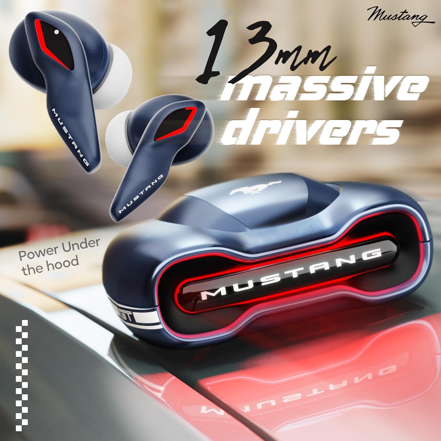 GOBOULT Mustang Dyno Earbuds with 60H Playtime, App Support, Dual Pairing, 4 Mics ENC, 45ms Low Latency, 13mm Drivers, Touch Controls, Made in India, IPX5 Ear Buds Wireless (Dyno Silver | Blue | Green | Silver | Yellow) - Image 16