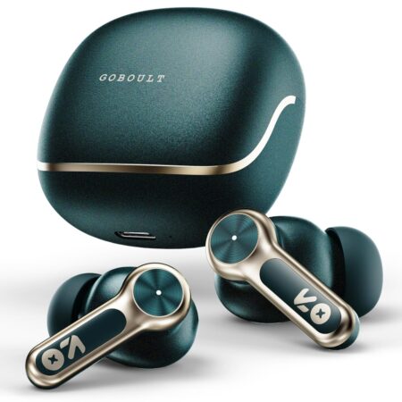 GOBOULT Raven in Ear TWS Earbuds with 70H Playtime, App Support, Quad Mic ENC, 50ms Ultra Low Latency, Dual Device Pairing, 10mm Driver, Bluetooth 5.4 Wireless Earbuds ( Champagne | Emerald Green | Ice Mint | Black)